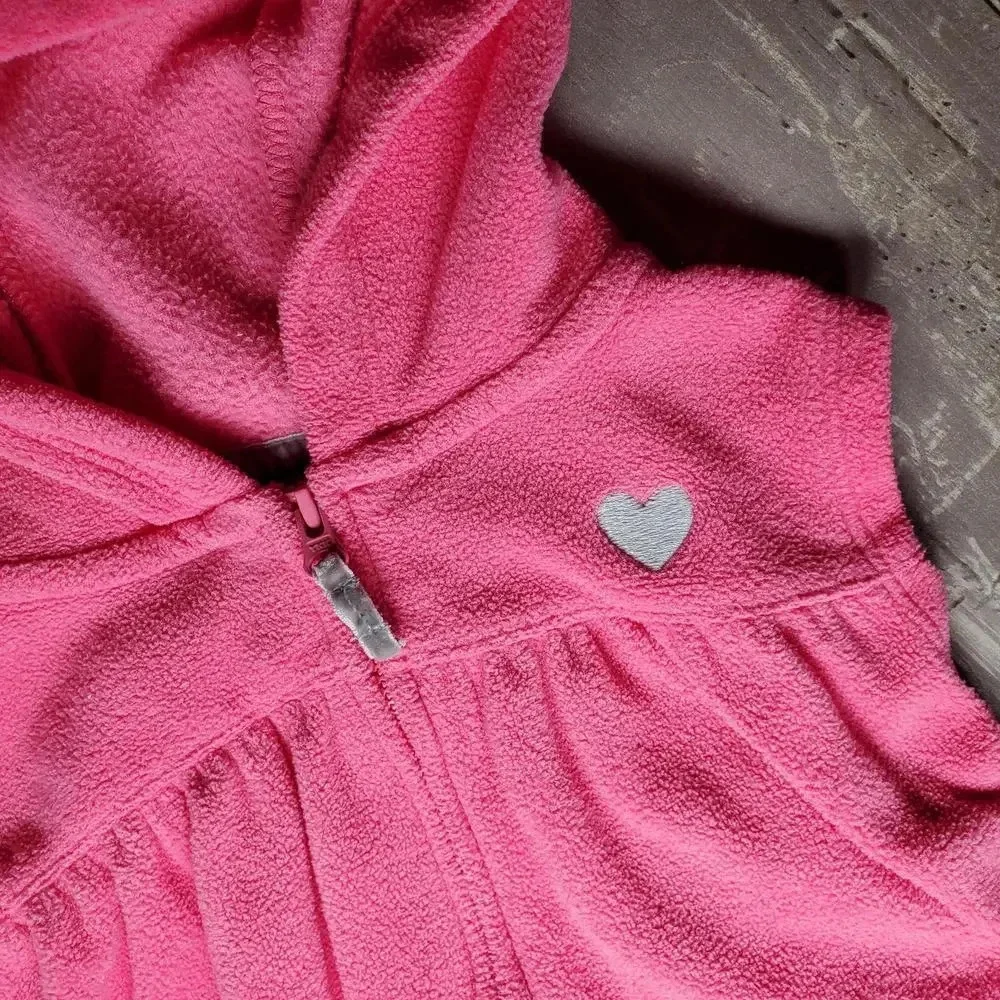 Carter's Pink Hooded Baby Toddler Girl Fleece Vest Size 18m